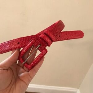 Red Snakeskin Pattern Belt